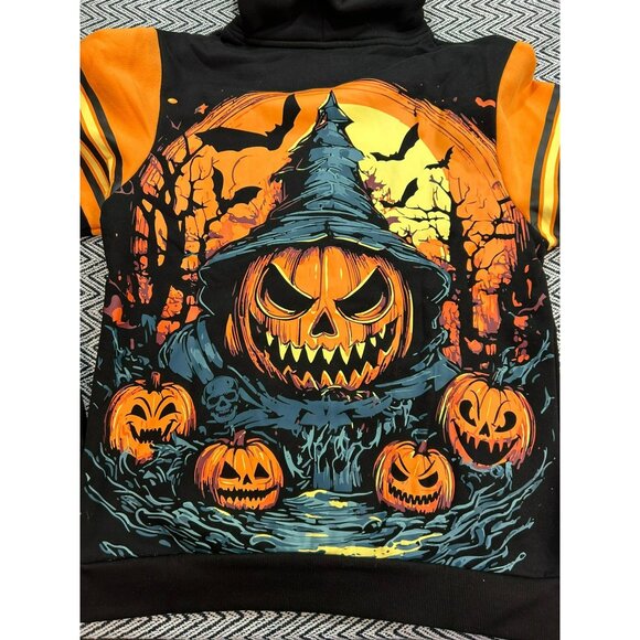 Six Flags Other - Six Flags ValleyScare Halloween Black & Orange Hoodie With Pumpkin Graphics